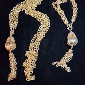 Vintage elegant Gold Chain Necklace and Bracelet Set